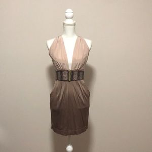 Bebe brown and beige cocktail dress